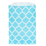 Aqua Blue Casablanca Pattern Candy Bags: 25-Piece Pack