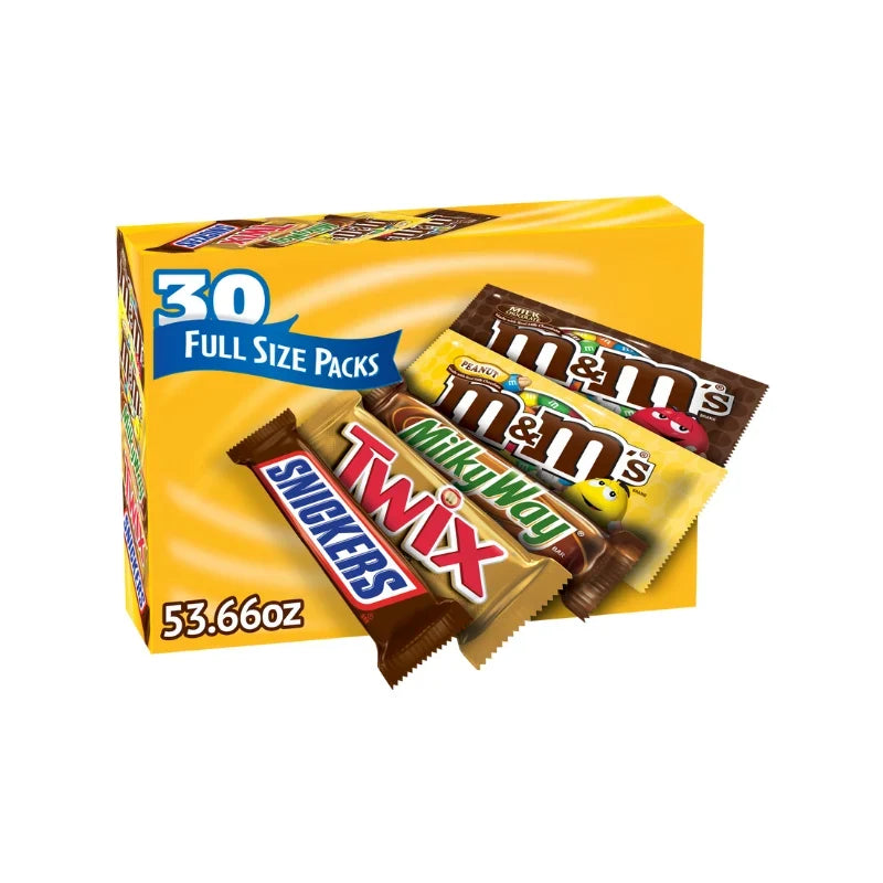MARS Chocolate & Sweets – Full-Size Variety Pack, 30 Pieces