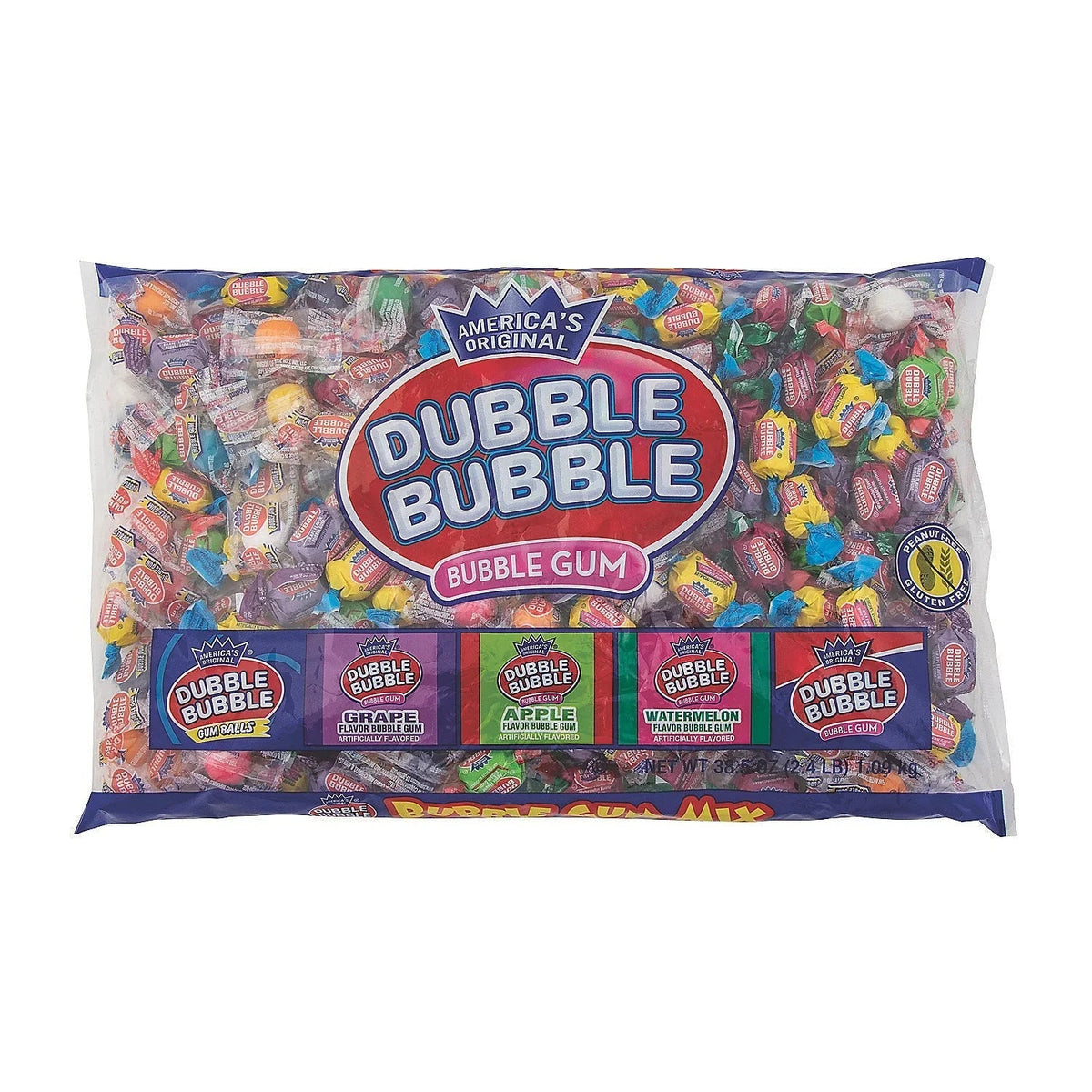 Dubble Bubble Mixed Assortment of Bubblegum: 185-Piece Bag