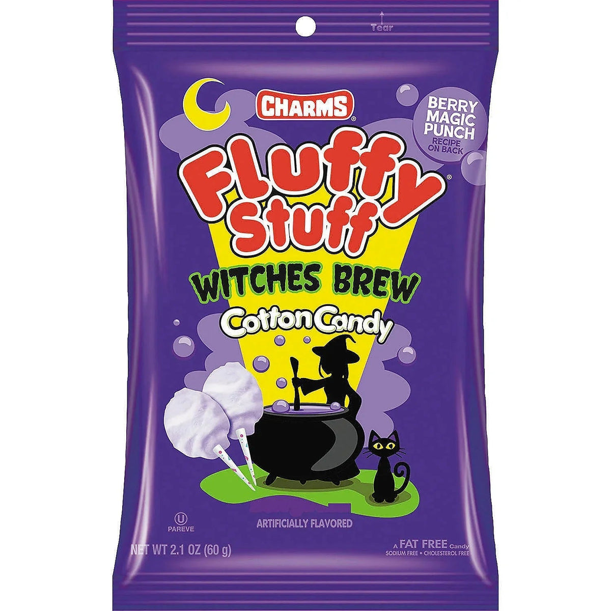 Charms Fluffy Stuff Witches Brew Cotton Candy Packs: 24-Piece Case