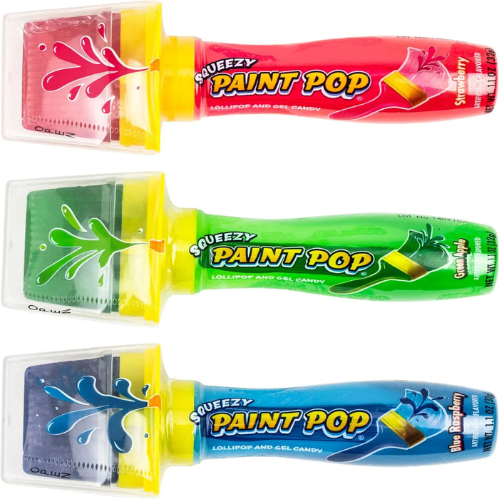 Squeezy Paint Pop Lollipop and Gel Candy: 12-Piece Display