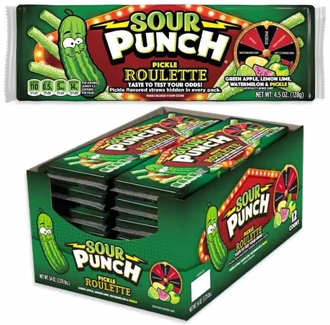Sour Punch Bites – Pickle Roulette, 12er-Display