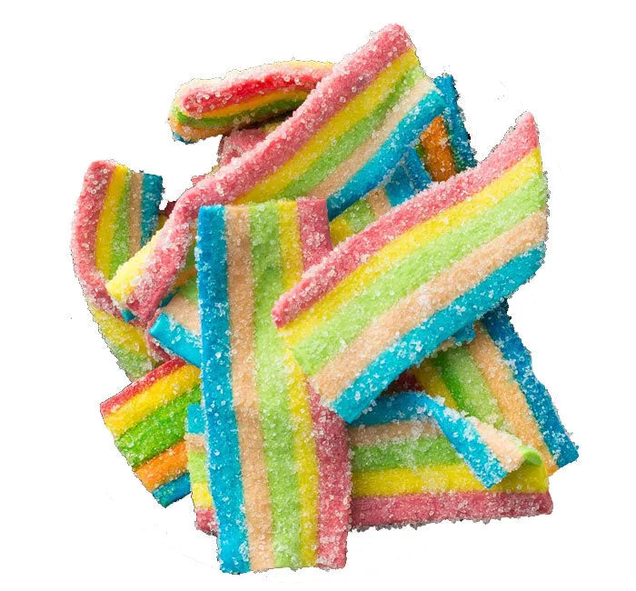 Vidal Sour Rainbow Gummy Strips – 1 kg Bag