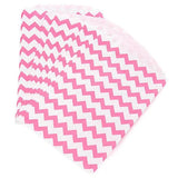 Hot Pink Chevron Stripe Candy Bags: 25-Piece Pack