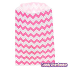 Hot Pink Chevron Stripe Candy Bags: 25-Piece Pack