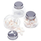 Mini Glass Favor Jars - 1.5-Ounce Candy Jar with Silver Top: 12-Piece Set