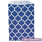 Navy Blue Casablanca Pattern Candy Bags: 25-Piece Pack