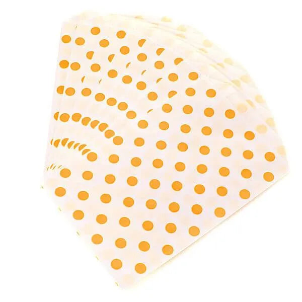 Orange Polka Dot Candy Bags: 25-Piece Pack