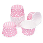 Papier-Süßigkeitenbecher, 4 oz – Hellrosa mit Punkten, 25er-Pack