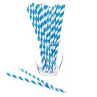 Papier-Trinkhalme, 7,75 Zoll – Europäisch Blau gestreift, 25er-Pack