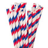 Paper 7.75-Inch Drinking Straws - Red White and  Blue Stripes: 25-Piece Pack