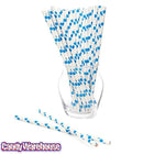 Paper 7.75-Inch Drinking Straws - Royal Blue Polka Dots: 25-Piece Pack