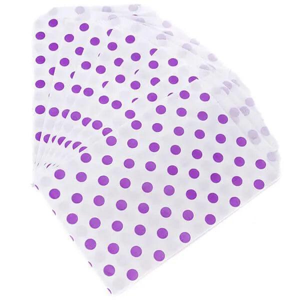 Purple Polka Dot Candy Bags: 25-Piece Pack