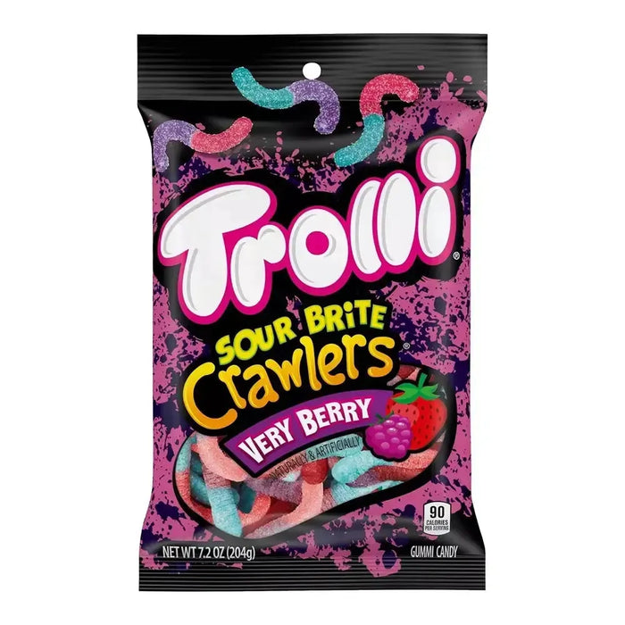 Trolli Sour Brite Crawlers Gummy Worms - Very Berry: 7.2-Ounce Bag