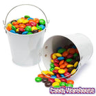 White Tinplate Pails with Handles: 12-Piece Set